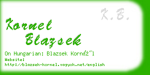 kornel blazsek business card